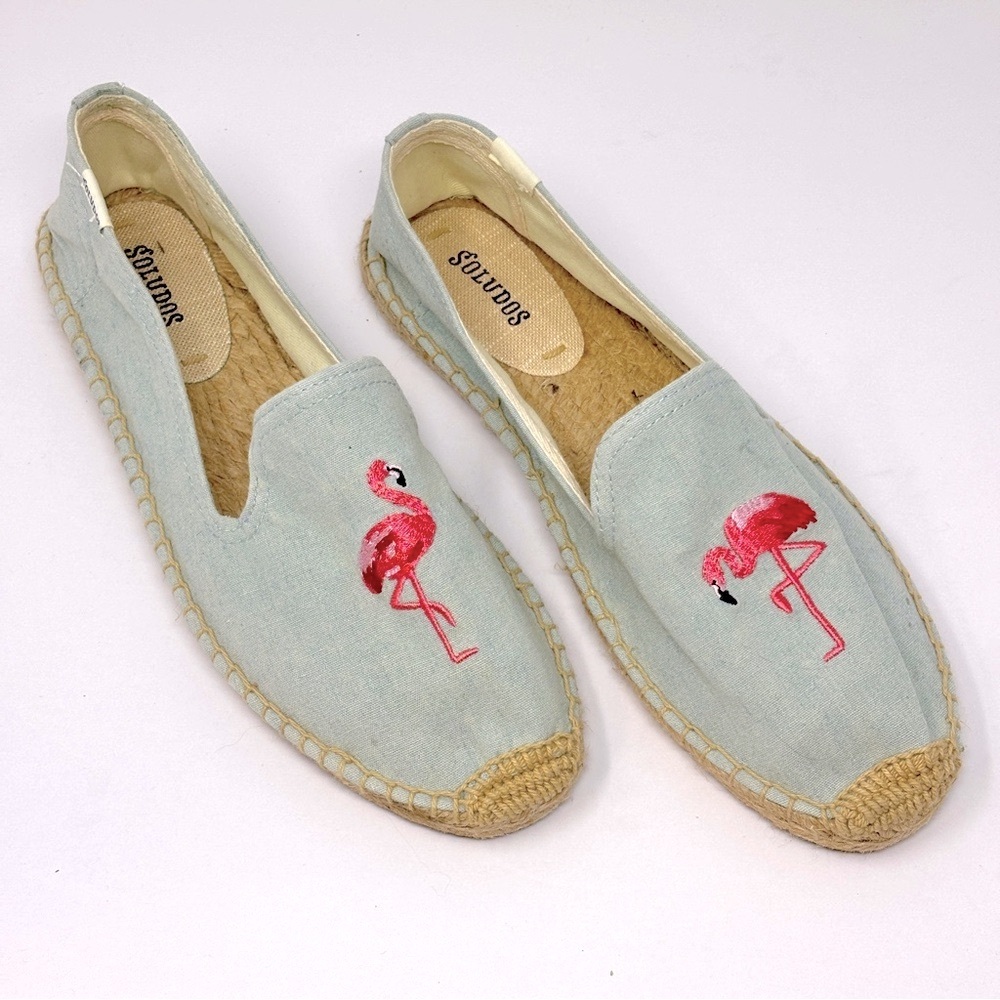 SOLUDOS Flamingo Espadrille Smoking Slipper Size 9